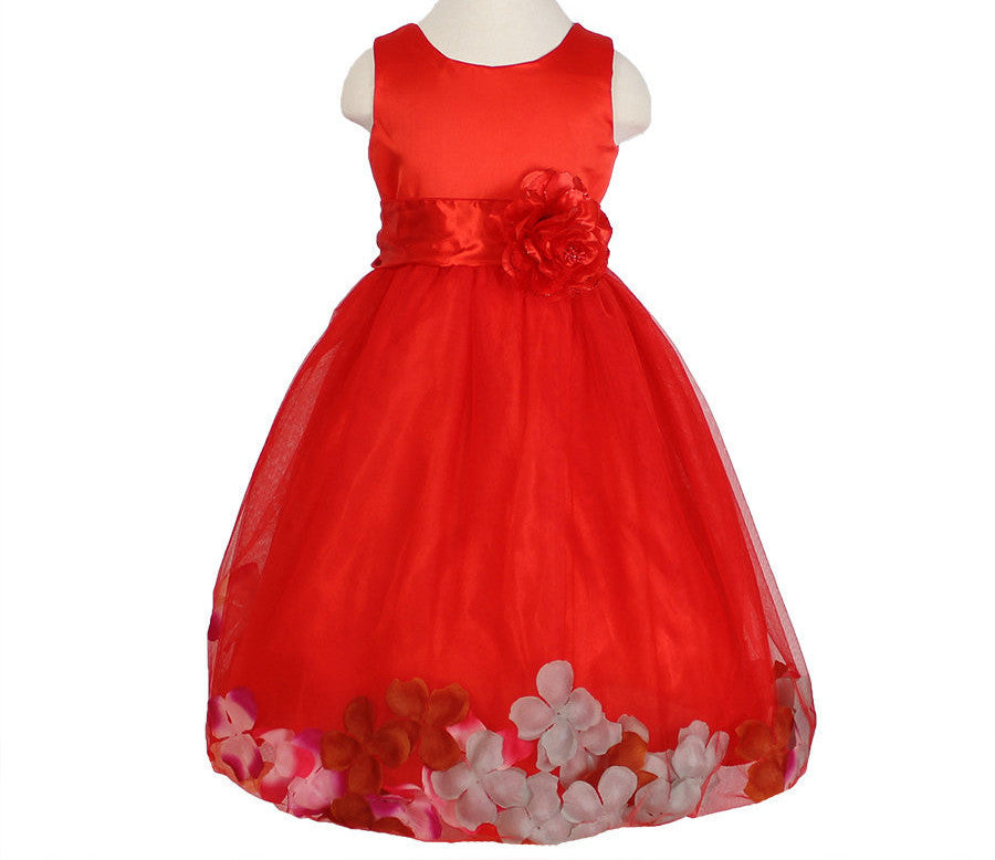 Girls Bridesmaid Dress Rose Petal Hem Cute Princess Tutu Dress Girls Clothing Sets Wedding Birthday Vestidos - CelebritystyleFashion.com.au online clothing shop australia