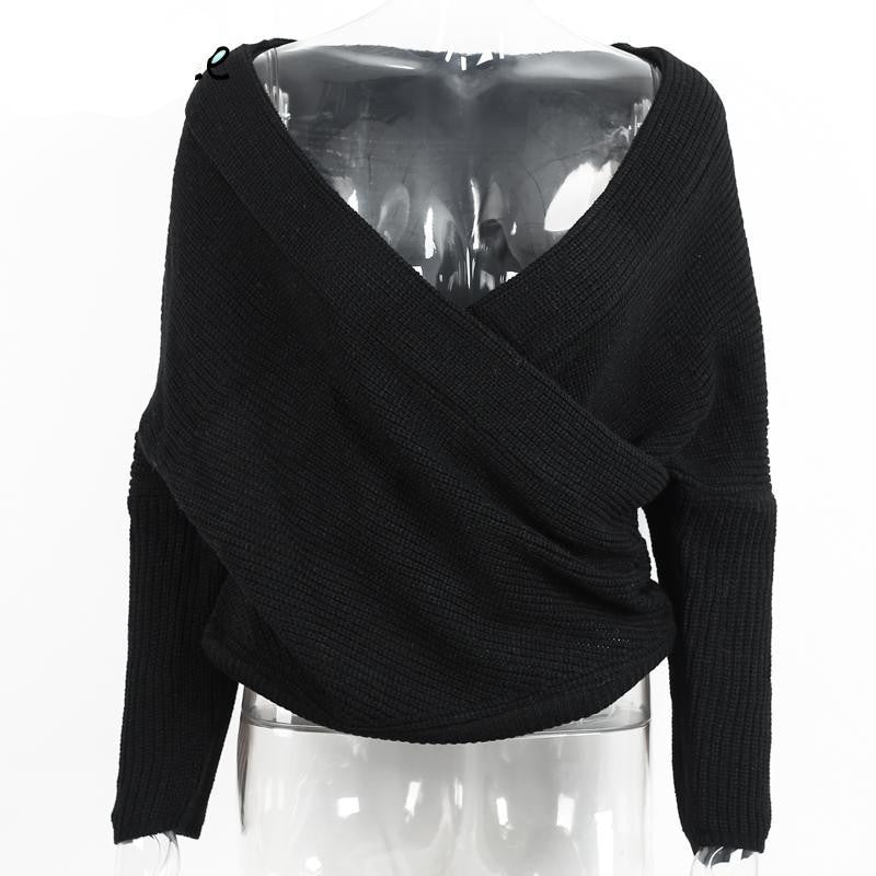 V neck sweater women Autumn winter loose long batwing sleeve sweater tops Fashion pullovers thin sweaters jumper - CelebritystyleFashion.com.au online clothing shop australia