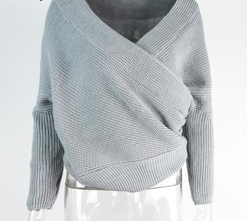 V neck sweater women Autumn winter loose long batwing sleeve sweater tops Fashion pullovers thin sweaters jumper - CelebritystyleFashion.com.au online clothing shop australia