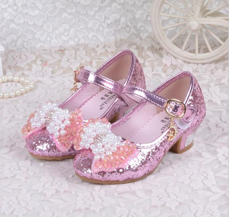 Children Princess Sandals Kids Girls Wedding Shoes High Heels Dress Shoes Party Shoes For Girls Pink Blue Gold B004 - CelebritystyleFashion.com.au online clothing shop australia