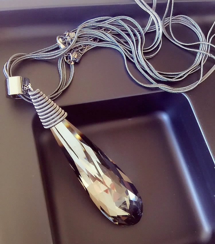 Women Pendant Necklaces The Big Drop Long Paragraph Sweater Chain All-match Decorative Crystal Necklace Pendant - CelebritystyleFashion.com.au online clothing shop australia
