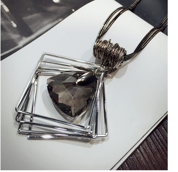 Women Pendant Necklaces The Big Drop Long Paragraph Sweater Chain All-match Decorative Crystal Necklace Pendant - CelebritystyleFashion.com.au online clothing shop australia
