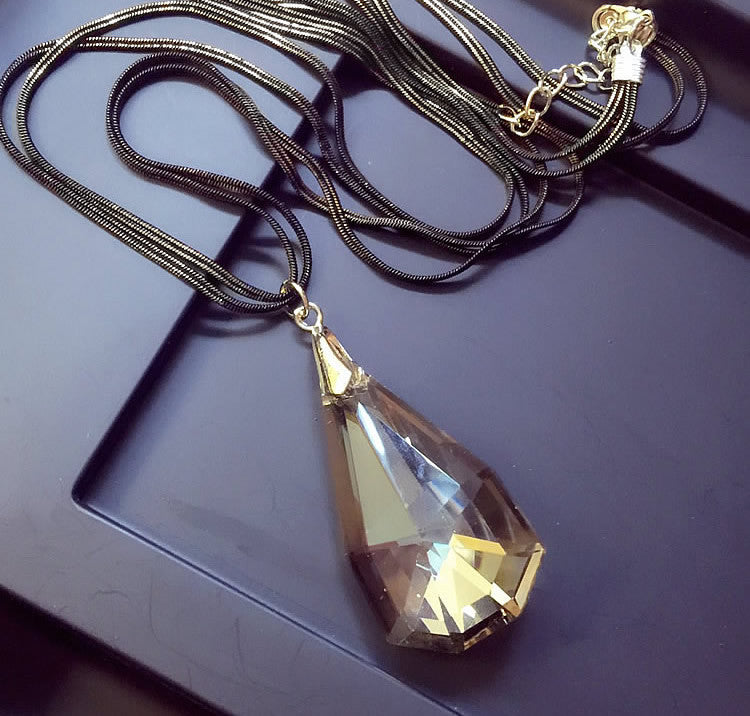 Women Pendant Necklaces The Big Drop Long Paragraph Sweater Chain All-match Decorative Crystal Necklace Pendant - CelebritystyleFashion.com.au online clothing shop australia