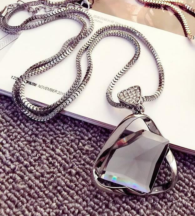Women Pendant Necklaces The Big Drop Long Paragraph Sweater Chain All-match Decorative Crystal Necklace Pendant - CelebritystyleFashion.com.au online clothing shop australia
