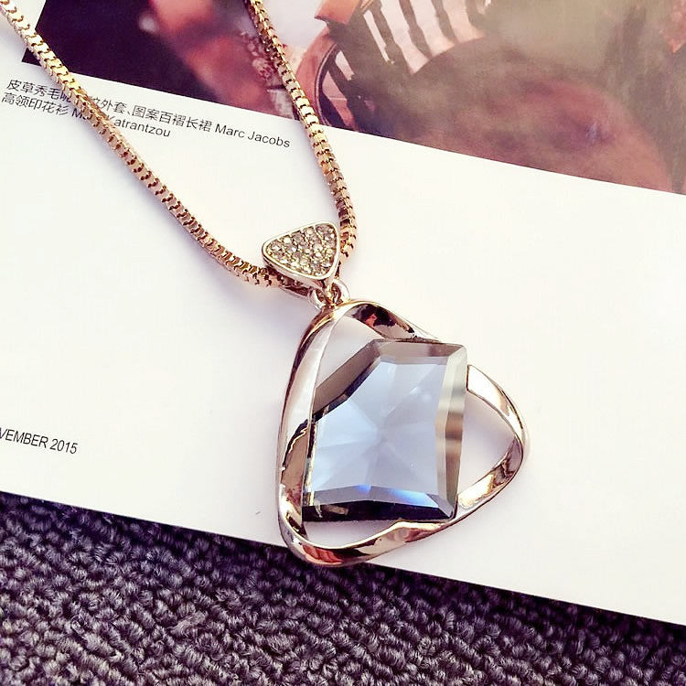 Women Pendant Necklaces The Big Drop Long Paragraph Sweater Chain All-match Decorative Crystal Necklace Pendant - CelebritystyleFashion.com.au online clothing shop australia