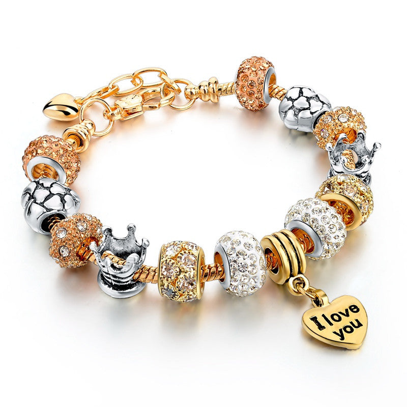 Selling Heart Charm Bracelets Bangles Gold Bracelets For Women DIY P