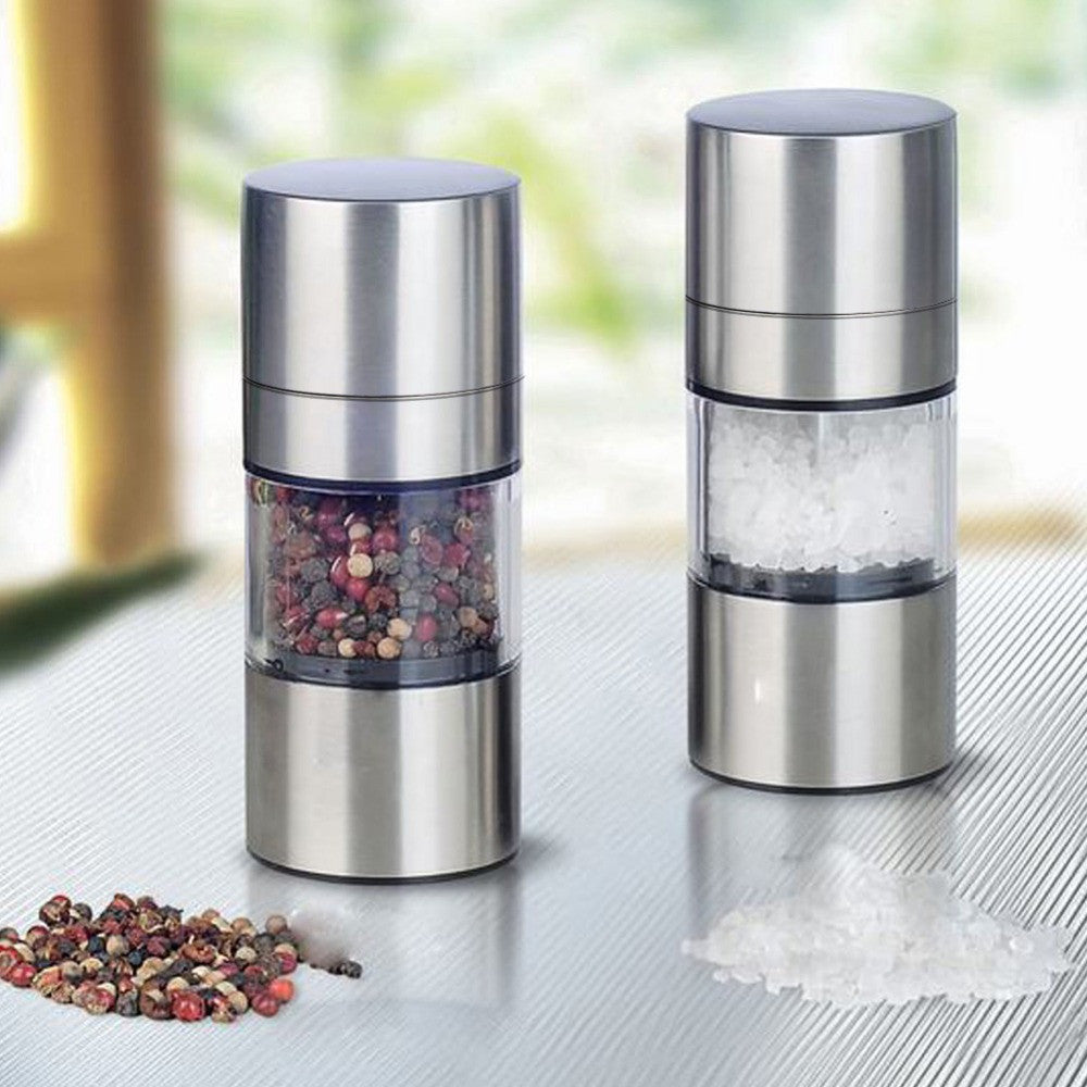 Stainless Steel Manual Salt Pepper Mill Grinder Portable Kitchen Mill Muller Home Kitchen Tool Spice Sauce Grinder Pepper Mill