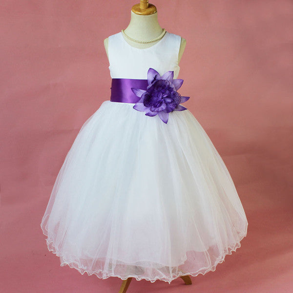 Flower Girl Petals Dress Children Bridesmaid Toddler Elegant Dress Pageant Wedding Bridal Dress - CelebritystyleFashion.com.au online clothing shop australia