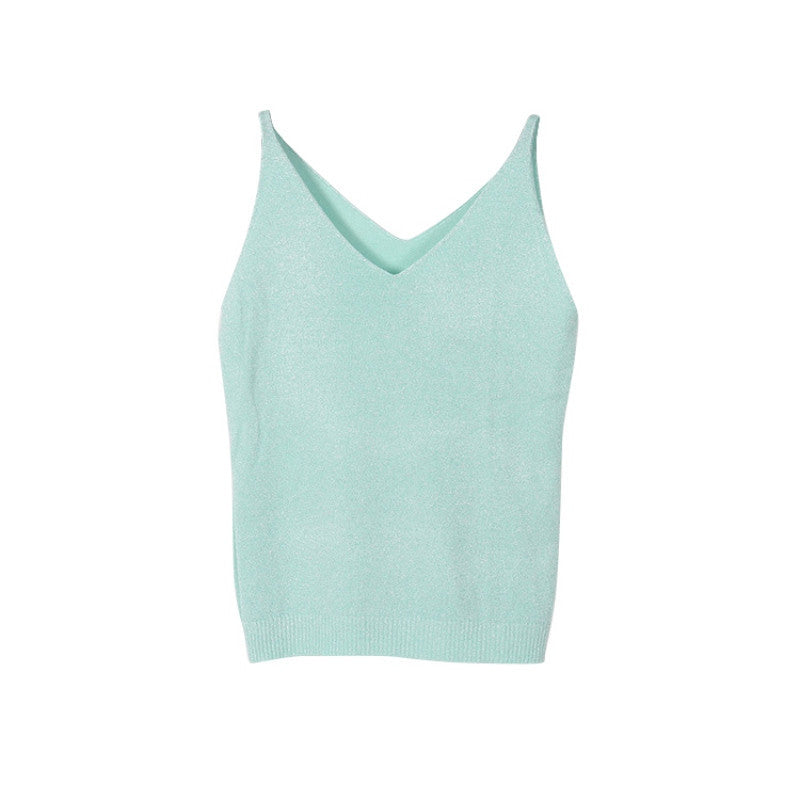 Sexy Women Fashion Knitting Vest Top Sleeveless V-Neck Blouse Casual Tank Tops - CelebritystyleFashion.com.au online clothing shop australia