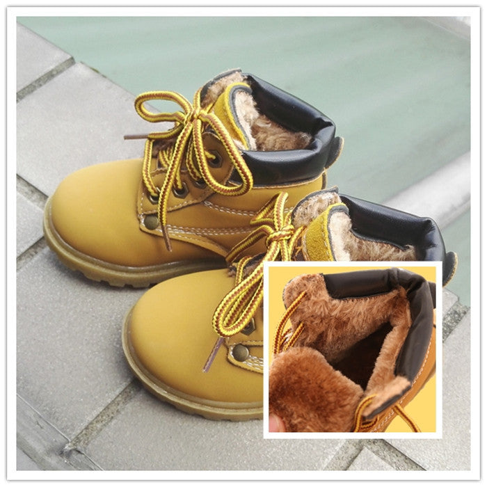 Comfy kids winter Fashion Child Leather Snow Boots For Girls Boys Warm Martin Boots Shoes Casual Plush Child Baby Toddler Shoe - CelebritystyleFashion.com.au online clothing shop australia