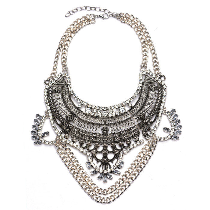 New Women Crystal Collier Femme Vintage Necklaces Pendants Collar Statement Bijoux Fashion Choker Maxi Boho Accessories - CelebritystyleFashion.com.au online clothing shop australia