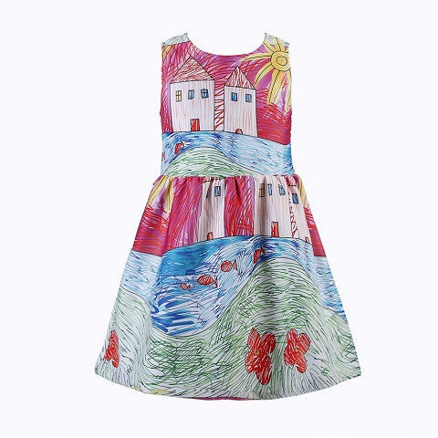 Girl Dress Brand Princess Dress Girl Designer Character Painting Kids Dresses for Girls Clothes - CelebritystyleFashion.com.au online clothing shop australia