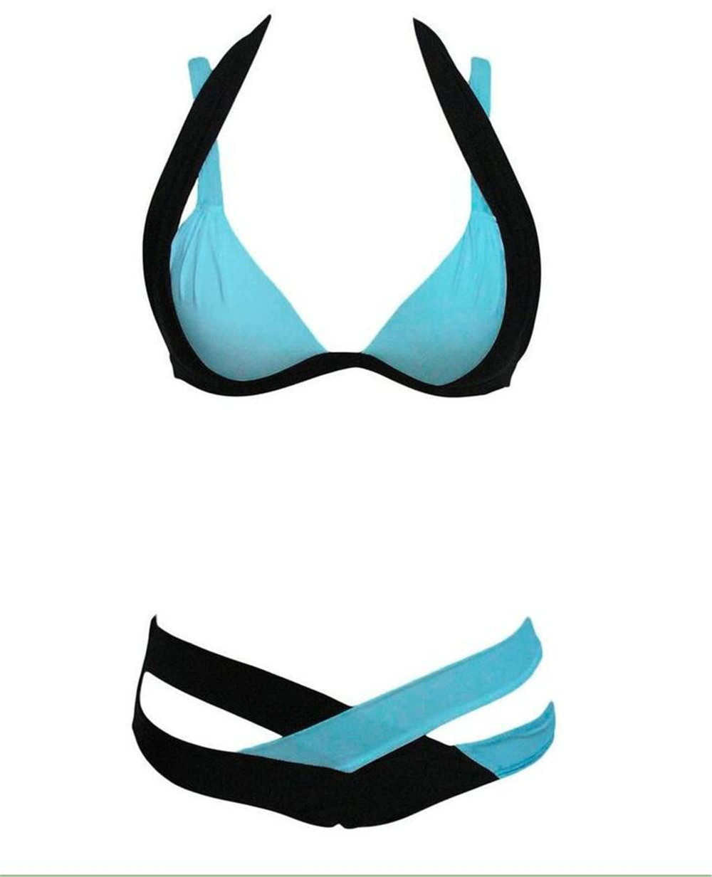 New Mix color sexy two piece adjust bust Summer Style Bikini Set Push Up Swimsuits Swimwear Cross Bandage Bathing Suits - CelebritystyleFashion.com.au online clothing shop australia
