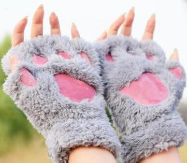 Winter Women Gloves Fluffy Bear Paw Claw Fingerless Cute Toweling Gloves Mittens Christmas Birthday Gift ST001 - CelebritystyleFashion.com.au online clothing shop australia