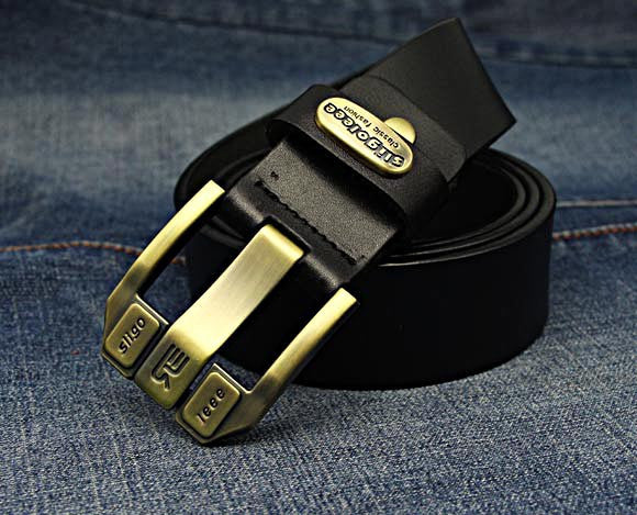 Designer Brand Belt for Men High Quality Genuine Leather Gold Pin Buckle Belt Men Vintage Casual Women Jeans Belt - CelebritystyleFashion.com.au online clothing shop australia