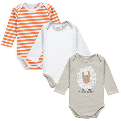 Baby Bodysuit 3pieces/lot Autumn Newborn Cotton Body Baby Long Sleeve Underwear Next Infant Boy Girl Pajamas Clothes - CelebritystyleFashion.com.au online clothing shop australia