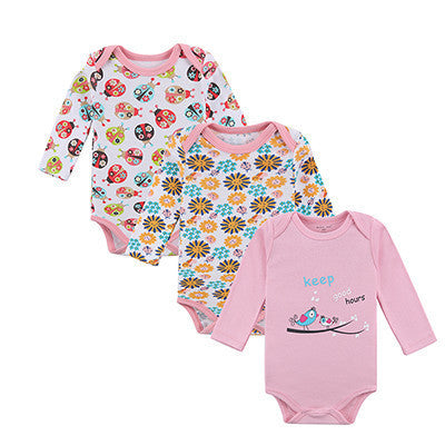 Baby Bodysuit 3pieces/lot Autumn Newborn Cotton Body Baby Long Sleeve Underwear Next Infant Boy Girl Pajamas Clothes - CelebritystyleFashion.com.au online clothing shop australia