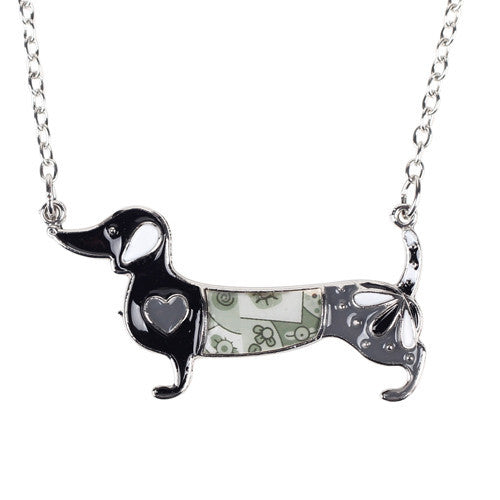 Bonsny Statement Metal Alloy Enamel Dachshund Dog Choker Necklace Chain Collar Pendant Fashion New Jewelry For Women - CelebritystyleFashion.com.au online clothing shop australia