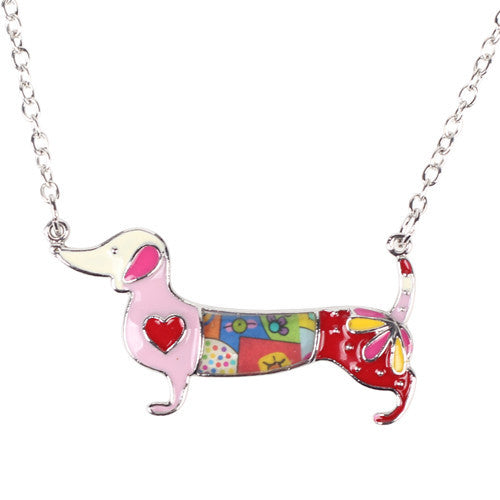 Bonsny Statement Metal Alloy Enamel Dachshund Dog Choker Necklace Chain Collar Pendant Fashion New Jewelry For Women - CelebritystyleFashion.com.au online clothing shop australia