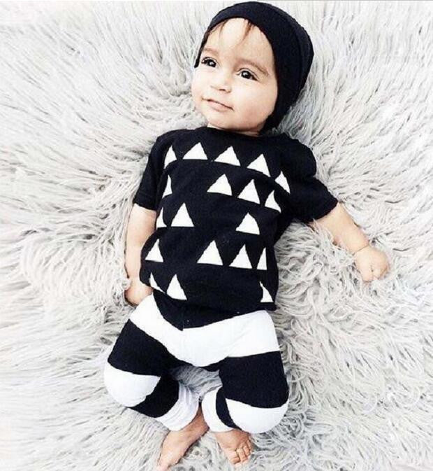 Fashion Infant Baby Costume Summer Style Baby Boy Clothes Cotton Letters Printed Baby Outfit Unisex T-shirt+Pants 2pcs - CelebritystyleFashion.com.au online clothing shop australia