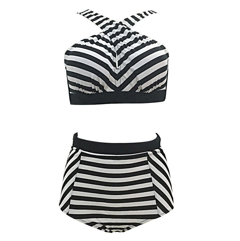 Plus Size Swimwear High Waist Swimsuit High Neck Bikini Cross Bikinis Women Swimsuit Top Bathing suit female swimwear 5XL - CelebritystyleFashion.com.au online clothing shop australia