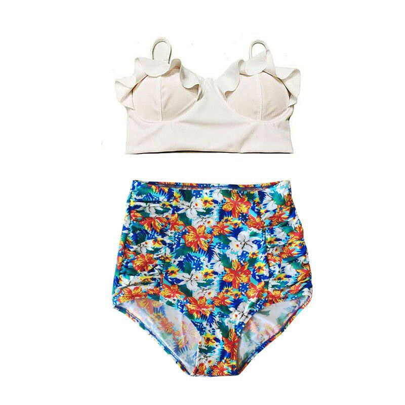 TQSKK New Bikinis Women Swimsuit High Waist Bathing Suit Plus Size Swimwear Push Up Bikini Set Vintage Retro Beach Wear XXL - CelebritystyleFashion.com.au online clothing shop australia