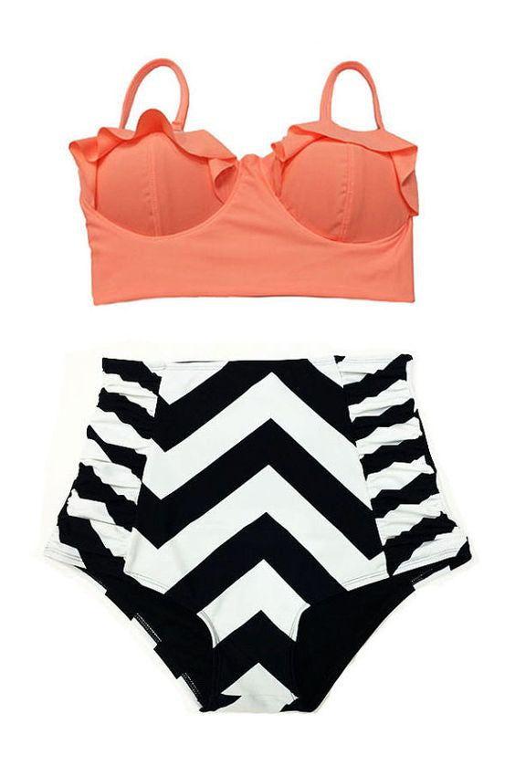 TQSKK New Bikinis Women Swimsuit High Waist Bathing Suit Plus Size Swimwear Push Up Bikini Set Vintage Retro Beach Wear XXL - CelebritystyleFashion.com.au online clothing shop australia