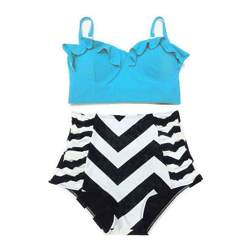 TQSKK New Bikinis Women Swimsuit High Waist Bathing Suit Plus Size Swimwear Push Up Bikini Set Vintage Retro Beach Wear XXL - CelebritystyleFashion.com.au online clothing shop australia