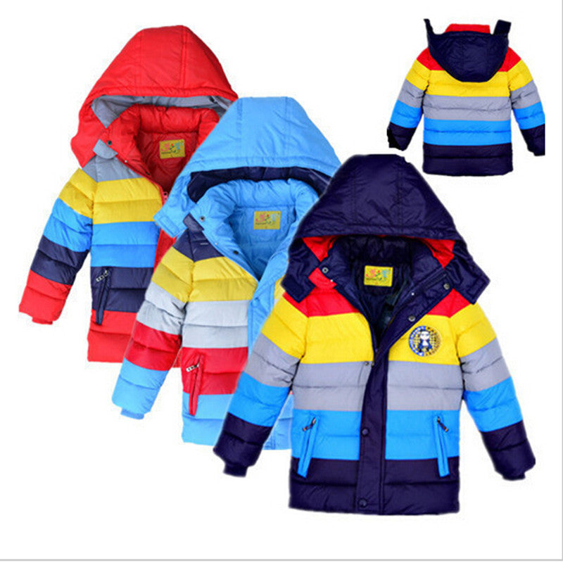 High quality Down cotton Boys Jacket,Boy Coats Baby boys clothes Winter striped Christmas jackets Girls coat For New Year Nov.11 - CelebritystyleFashion.com.au online clothing shop australia