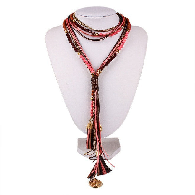 2015 New Arrival Facet Beads Multi layer Long Jewelry for Women N3151 - CelebritystyleFashion.com.au online clothing shop australia