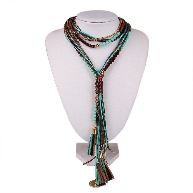 2015 New Arrival Facet Beads Multi layer Long Jewelry for Women N3151 - CelebritystyleFashion.com.au online clothing shop australia