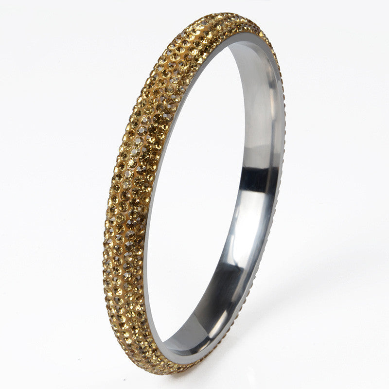 5 rows Fashion High Quality Crystal Stainless Steel bangles rhinestone For Love bangles Women Bracelets - CelebritystyleFashion.com.au online clothing shop australia