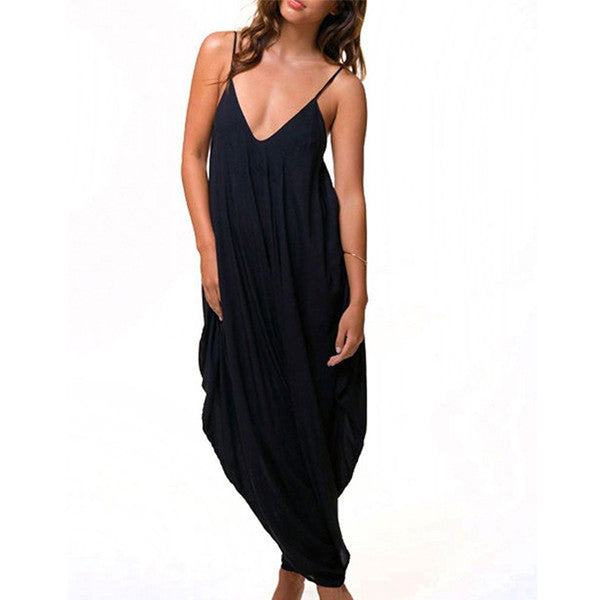 Women V Neck Loose Baggy Fit Summer/Beach/Party Jumpsuit Romper Harem Suit - CelebritystyleFashion.com.au online clothing shop australia