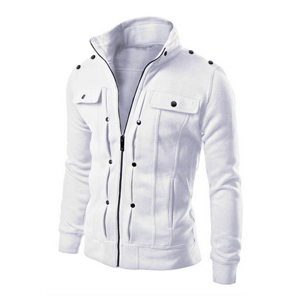 Fashion Winter Jacket Men Casual Hooded Thick Padded Jacket Zipper Sli