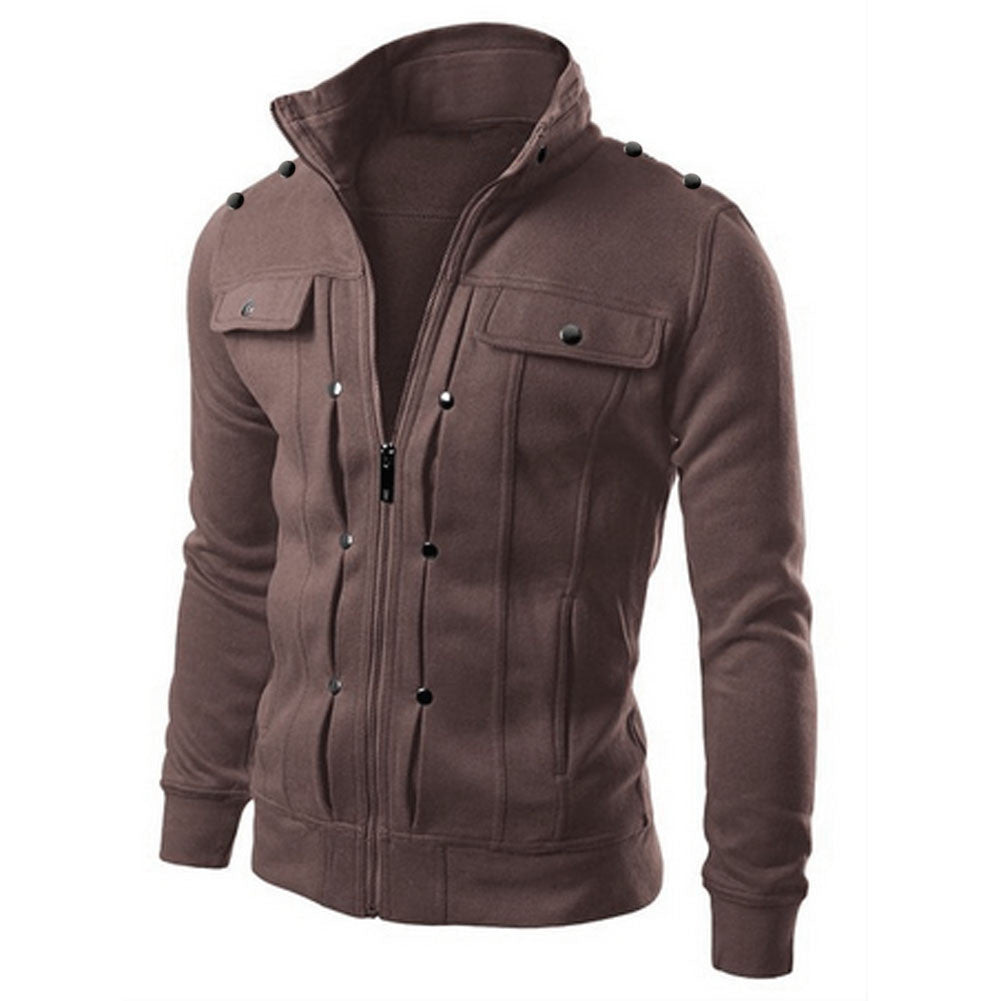 Fashion Winter Jacket Men Casual Hooded Thick Padded Jacket Zipper Slim Outwear Cotton down Coat Warm winter jackets mens - CelebritystyleFashion.com.au online clothing shop australia