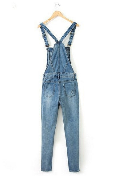 Women Ripped Hole Denim Jumpsuits Ladies Sexy Slim Casual Romper Plus Siz 42 Denim Pencil Overalls For 4 season - CelebritystyleFashion.com.au online clothing shop australia