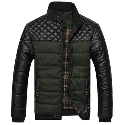 New Classic Brand Men Fashion Warm Jackets Plus Size L-4XL Patchwork Plaid Design Young Man Casaul Winter Coats, EDA0116 - CelebritystyleFashion.com.au online clothing shop australia