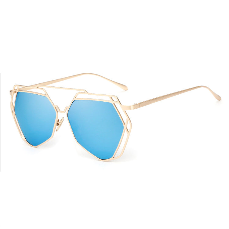 Brand Designer New Big Mirror Sunglasses Women Hexagon Lovers Hippie Ladies Sunglasses UV400 Pilot Rose Gold Sun Glasses - CelebritystyleFashion.com.au online clothing shop australia