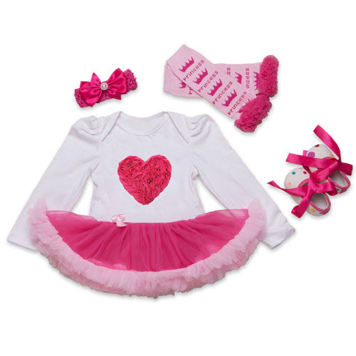 Infant Newborn Christmas Cute Kids Baby Girl Clothes 4Pcs Pink Minion Long-Sleeve Tutu Dress 1st Birthday Gifts Outfits New - CelebritystyleFashion.com.au online clothing shop australia