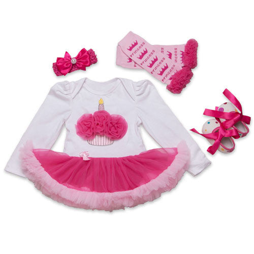 Infant Newborn Christmas Cute Kids Baby Girl Clothes 4Pcs Pink Minion Long-Sleeve Tutu Dress 1st Birthday Gifts Outfits New - CelebritystyleFashion.com.au online clothing shop australia