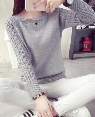 High Quality Women Sweater Retro Twist Round Neck Long-sleeved Knitted Pullover Sweaters 8303 - CelebritystyleFashion.com.au online clothing shop australia