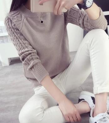 High Quality Women Sweater Retro Twist Round Neck Long-sleeved Knitted Pullover Sweaters 8303 - CelebritystyleFashion.com.au online clothing shop australia