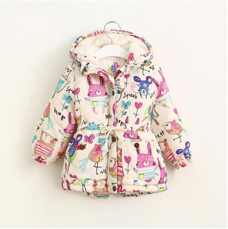 Next Winter Kids Jackets & Coats Girls Graffiti Parkas Hooded Baby Girl Warm Outerwear Cartoon Animal Children's Jacket - CelebritystyleFashion.com.au online clothing shop australia