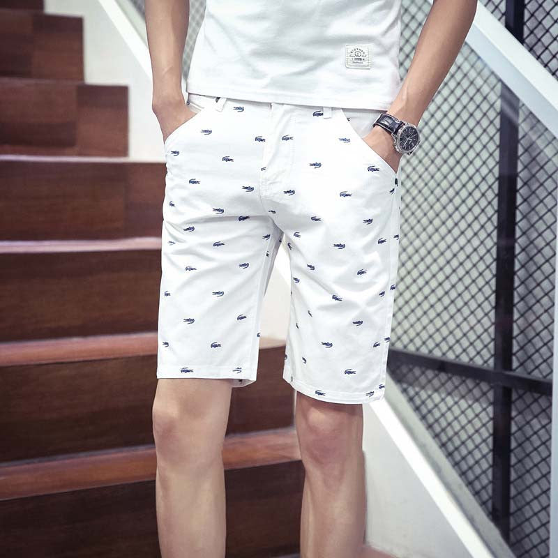 brand mens shorts print casual Men's shorts fashion cotton shorts shorts khaki white green - CelebritystyleFashion.com.au online clothing shop australia