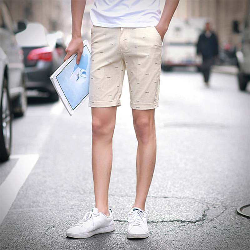 brand mens shorts print casual Men's shorts fashion cotton shorts shorts khaki white green - CelebritystyleFashion.com.au online clothing shop australia