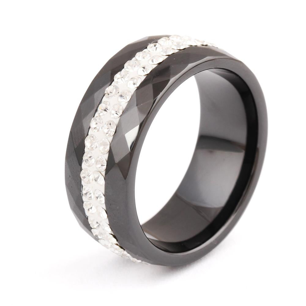 High Quality Black And White Simple Style Comly Crystal Ceramic Rings for Women - CelebritystyleFashion.com.au online clothing shop australia