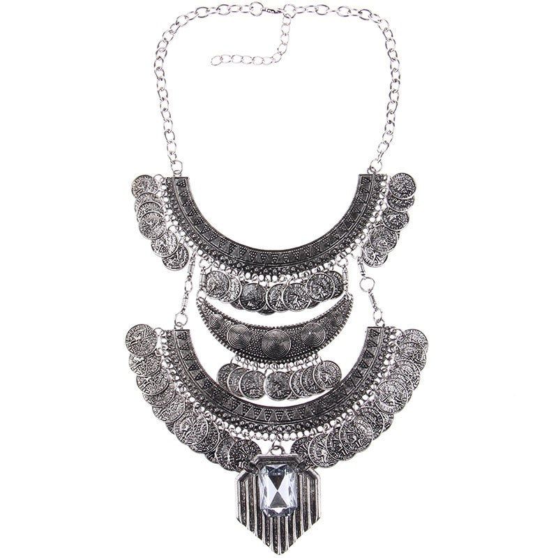 Bohemian Fashion Crystal Long Coin Necklace For Women High Quality Punk Statement Necklace Choker Women Necklaces & Pendants - CelebritystyleFashion.com.au online clothing shop australia