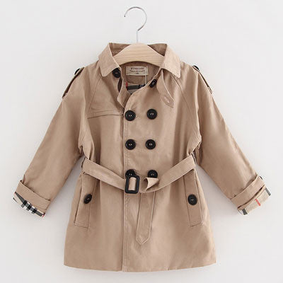 Fashion Girls Boys Trench Clothing Children Wind Jacket Autumn Winter Child Casual Coat Turn-down Collar Outwear - CelebritystyleFashion.com.au online clothing shop australia