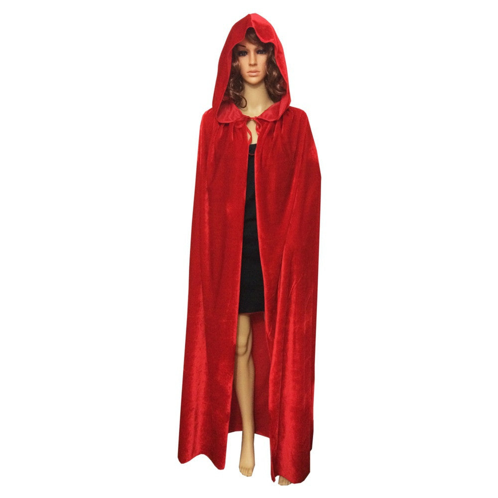 Cloak Velvet Hooded Cape Medieval Renaissance Costume Xmas Vampire Fan