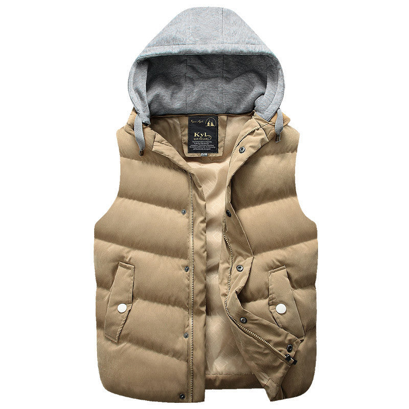 Winter Hooded Vest Thick Warm Men Jacket Sleeveless Waistcoat Street Hoodie Style Male Plus Size 3XL Coat 661 - CelebritystyleFashion.com.au online clothing shop australia